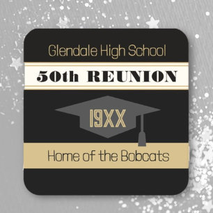 50th Reunion! Class Reunion  Square Paper Coaster