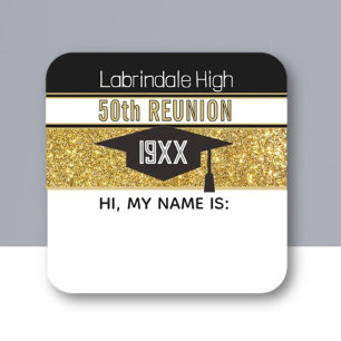 50th Reunion! Customized Name tag Sticker