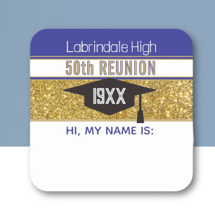 50th Reunion! Customized Name tag Sticker