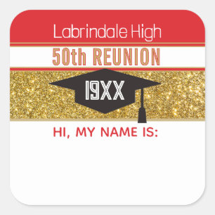 50th Reunion! Customized Name tag Sticker