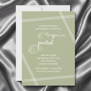 50th Simple Modern Elegant Birthday Party Invites