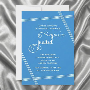 50th Simple Modern Elegant Birthday Party Invites