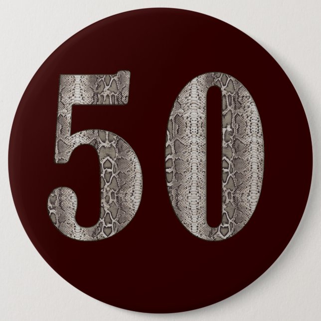 50th Snakeskin 6 Cm Round Badge (Front)