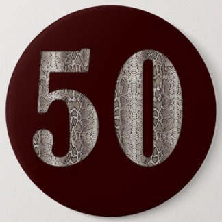 50th Snakeskin 6 Cm Round Badge