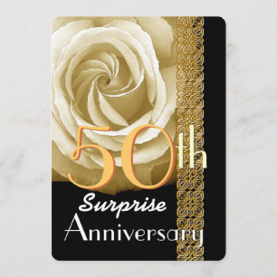 50th SURPRISE Anniversary Invitation Rose V01A