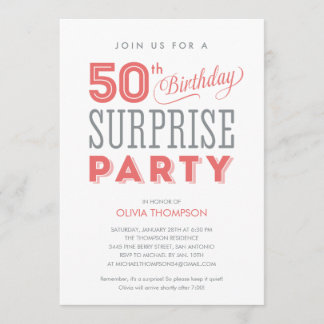 50th Surprise Birthday Invitations