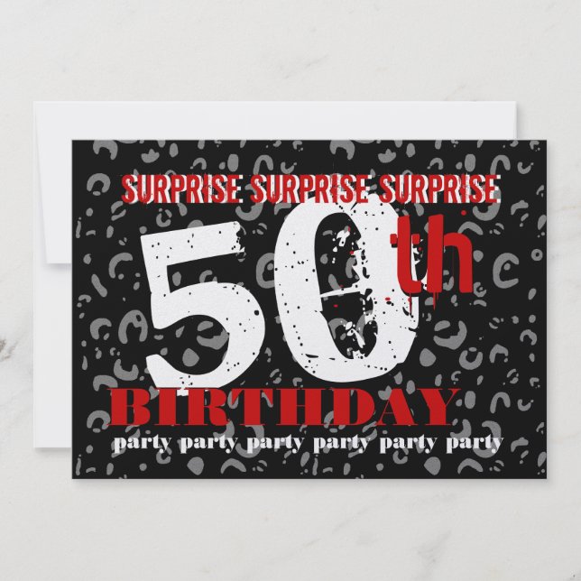 50th SURPRISE Birthday Party Invitation Template (Front)
