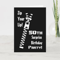 50th SURPRISE Birthday Party Invitation - Zipper