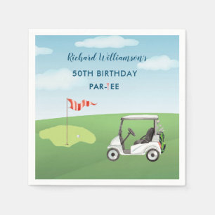 50th Surprise Birthday Party Men's Golf Theme Napkin