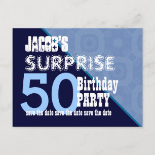 50th Surprise Birthday Save the Date W001Z Announcement Postcard
