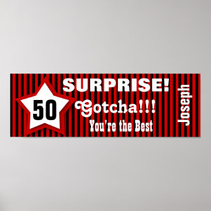 50th SURPRISE Birthday Star Banner Custom Z08J1 Poster
