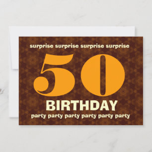 50th Surprise Birthday Warm Hues of Gold Invitation