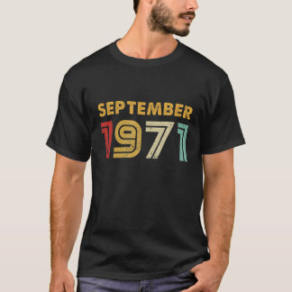 50Th Vintage Birthday September 1971 Retro Birthda T-Shirt