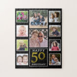 50th Wedding Anniversary 10 Photo Collage Jigsaw Puzzle<br><div class="desc">Unique photo collage jigsaw puzzle personalised for 50th golden wedding anniversary. Make your parents and family happy with this custom photo collage puzzle.</div>