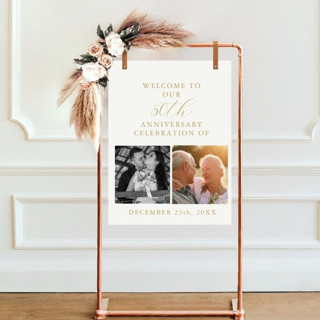 50th Wedding Anniversary 2 Photo Welcome Sign (Creator Uploaded)