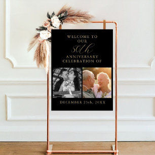 50th Wedding Anniversary 2 Photo Welcome Sign