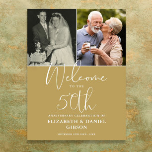 50th Wedding Anniversary 2 Photo Welcome Sign
