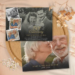 50th Wedding Anniversary 5 Photo Collage Invitation<br><div class="desc">Personalise with your 5 favourite photos and your special 50th golden wedding anniversary celebration details in chic typography. Designed by Thisisnotme©</div>
