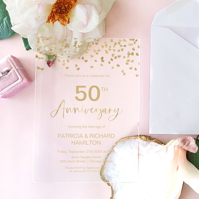 50th Wedding Anniversary Acrylic Invitations (Creator Uploaded)