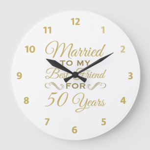 50th Wedding Anniversary Best Friend Large Clock