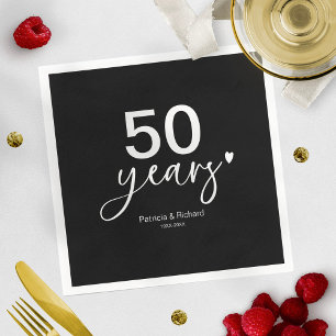 50th Wedding Anniversary Black And White  Napkin