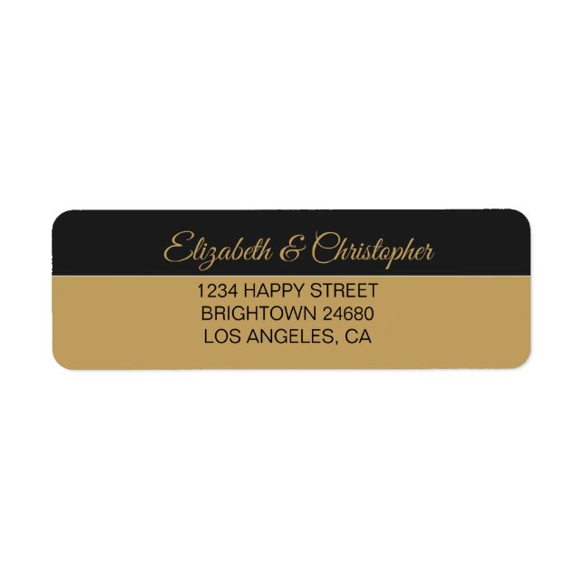 50th Wedding Anniversary Black Gold Address (Front)