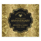 50th Wedding Anniversary Black & Gold Damasks