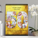 50th Wedding Anniversary Brushed Gold Multi Photo Canvas Print<br><div class="desc">Customised wrapped canvas print to commemorate your 50th wedding anniversary. The number 50 photo collage sits on a brushed gold and black background, framed with your personalised text. The photo template is set up to form the number 50 with a mosaic of your pictures in square, landscape and portrait to...</div>