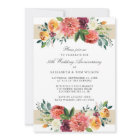 50th Wedding Anniversary Burgundy Rustic Floral