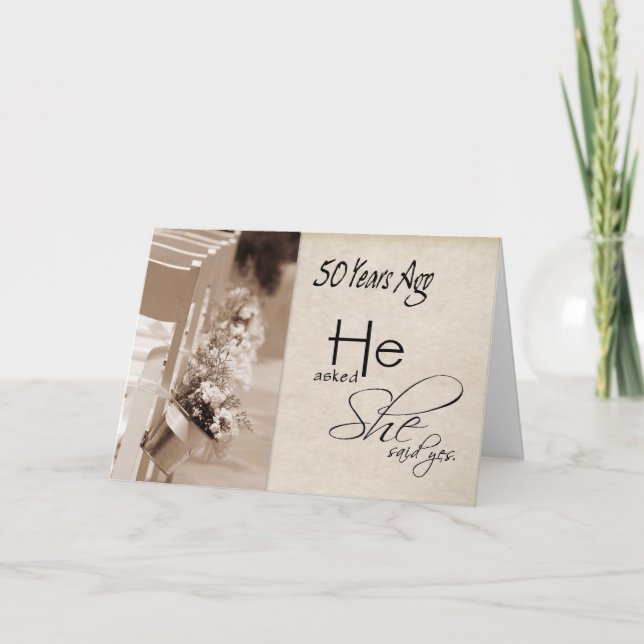 50th Wedding Anniversary Card - 50 wonderful years (Front)