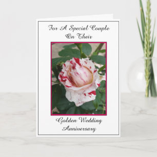 50th Wedding Anniversary Card Floral Rose Design