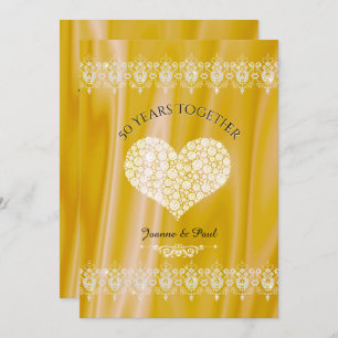 50th Wedding Anniversary Celebration Gold Diamonds Invitation
