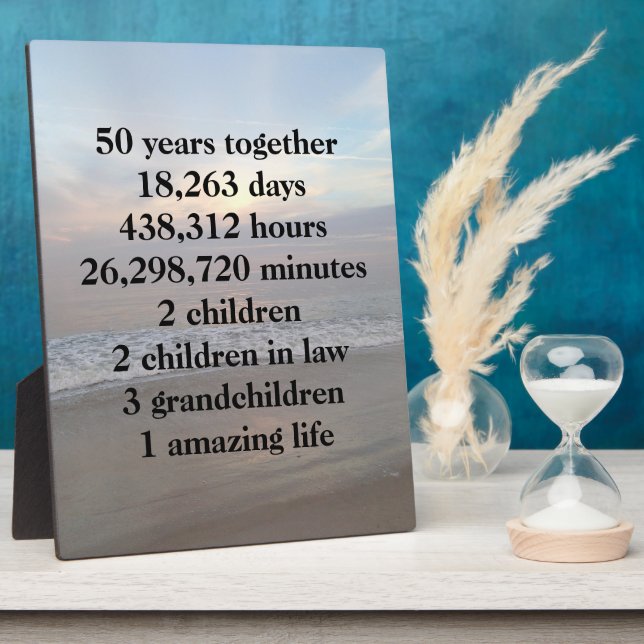 50th Wedding Anniversary Celebration  Plaque (Side)