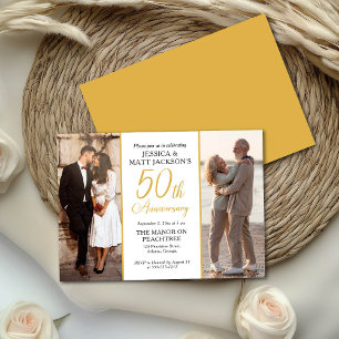 50th Wedding Anniversary Celebration Then and Now  Invitation