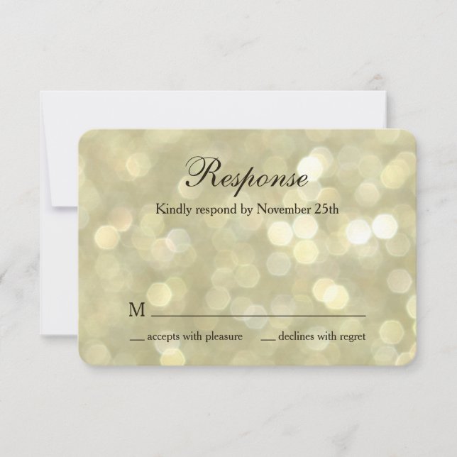 50th Wedding Anniversary Champagne Bubbles RSVP Card (Front)