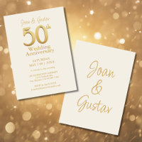 50th Wedding Anniversary Champagne White and Gold