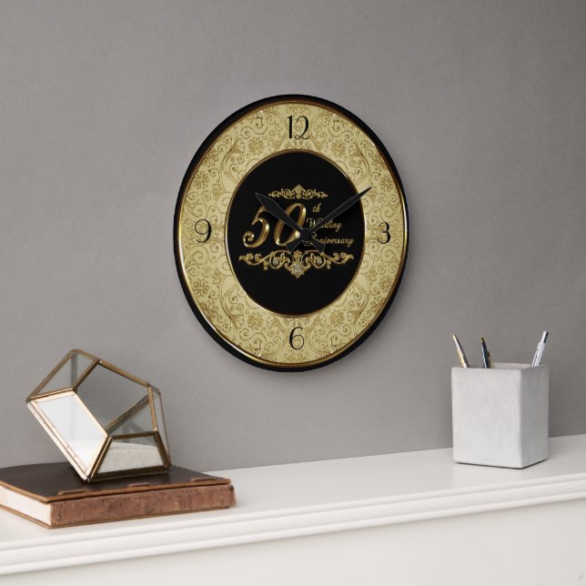 50th Wedding Anniversary Clock (Office)