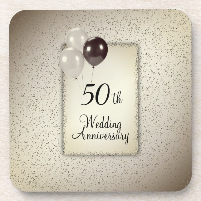 50th Wedding Anniversary Coaster (Front)