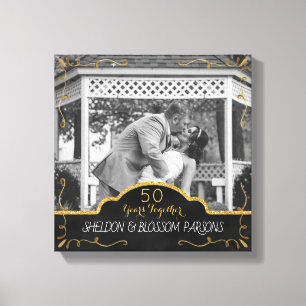 50th Wedding Anniversary Couple Photo Keepsake Canvas Print