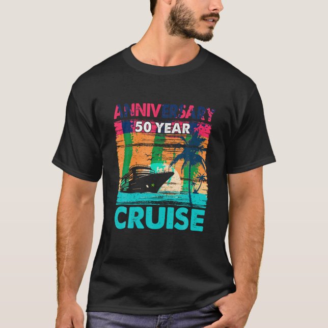 50th Wedding Anniversary Cruise Couple 50 Years Si T-Shirt (Front)