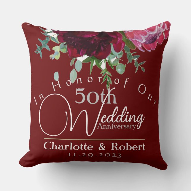 50th Wedding Anniversary  Cushion (Front)