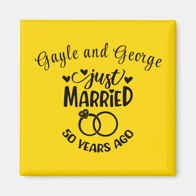 50th Wedding Anniversary Custom Names Magnet (Front)