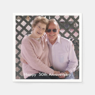 50th Wedding Anniversary Custom Photo Napkin