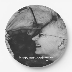 50th Wedding Anniversary Custom Photo Paper Plate