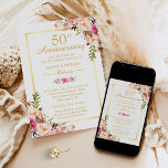 50th Wedding Anniversary Elegant Chic Gold Floral Invitation<br><div class="desc">Celebrate a Golden Milestone with this Elegant Chic Gold Floral Invitation This 50th Wedding Anniversary invitation features a stunning gold floral design that is both chic and sophisticated. The beautiful design is perfect for couples who are celebrating 50 years of love and commitment. The invitation is fully customizable using Zazzle's...</div>