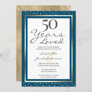 50th Wedding Anniversary Elegant Gold Invitation