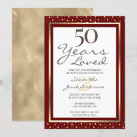 50th Wedding Anniversary Elegant Gold Invitation