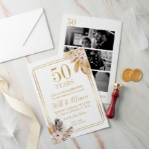 50th Wedding Anniversary Elegant Vintage Floral