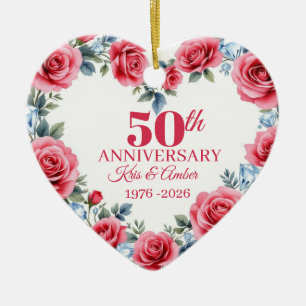 50th Wedding Anniversary Gift    Ceramic Tree Decoration