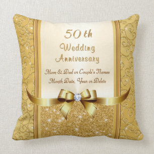 50th Wedding Anniversary Gift Ideas for Parents Cushion